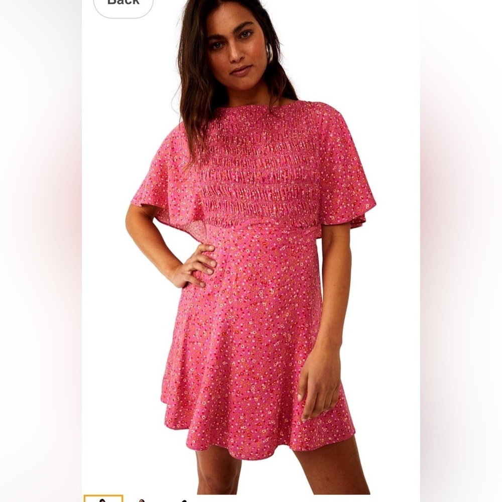 Free People Pink Floral Mini Dress Size Small
